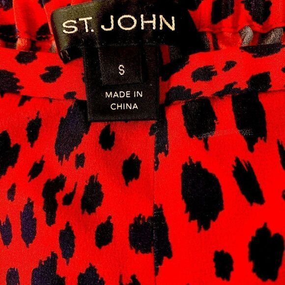 St.John Collection Women’s wide leg leopard print 100% silk pant size S, NWT - Picture 5 of 9